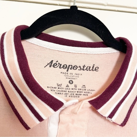 AEROPOSTALE Men’s Pink Short Sleeve Cotton Polo - Small - Picture 4 of 10